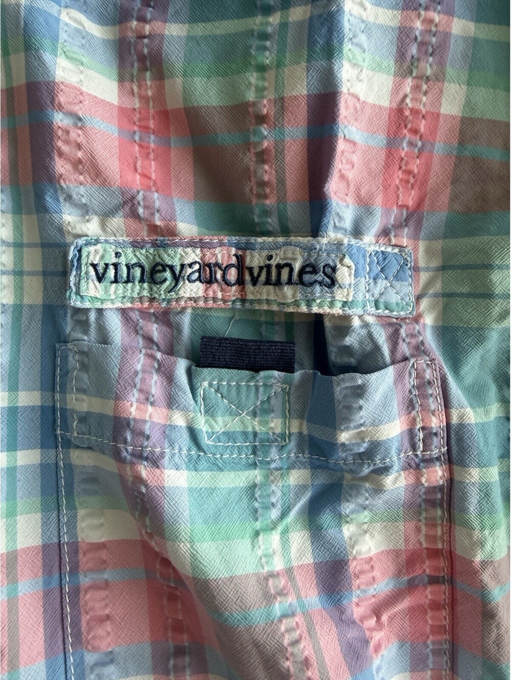 Vineyard Vines Men’s Harbor Fishing Style Pink Green Plaid Shirt Size Medium - Picture 2 of 7